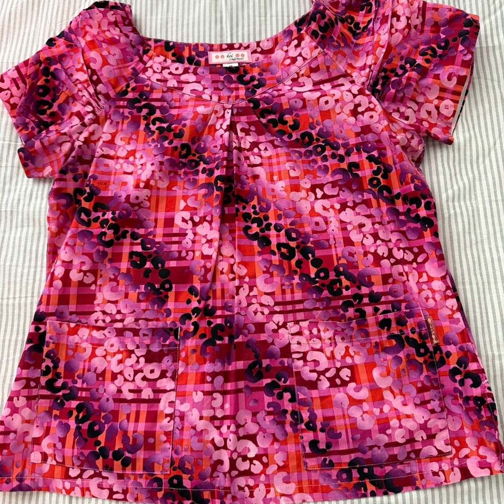 Vibrant Pink Patterned Women's Top